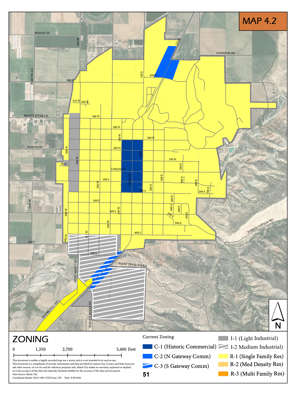 Manti City Zoning Map | Manti Utah